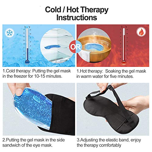 Antifaz para Dormir con Antifaz de Gel, JAANY 100% Seda Pura Anti-Luz Máscara de Ojos, Máscara de Dormir con Tapón de Oído y Ajustable Correa