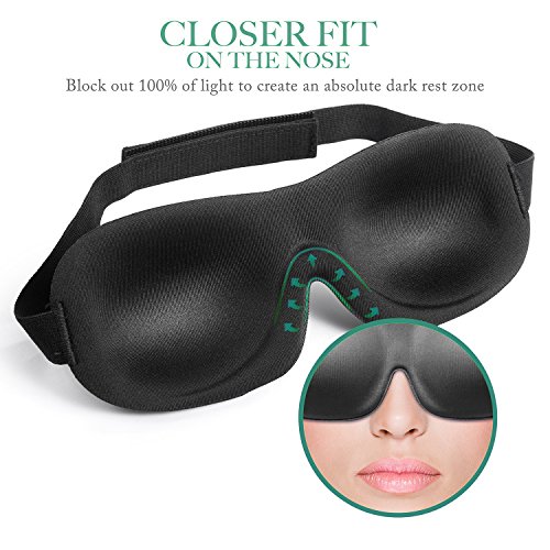 Antifaz para dormir Máscara De Dormir Para Hombres y Mujeres, Máscara De ojo PaiTree Antifaz Para Dormir, Máscara De Ojos Cómoda y Ultra Suave Para El Contorno 3D Con Contorno Ajustable.