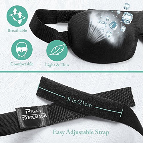 Antifaz para dormir Máscara De Dormir Para Hombres y Mujeres, Máscara De ojo PaiTree Antifaz Para Dormir, Máscara De Ojos Cómoda y Ultra Suave Para El Contorno 3D Con Contorno Ajustable.