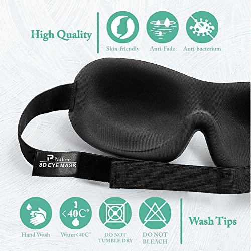 Antifaz para dormir Máscara De Dormir Para Hombres y Mujeres, Máscara De ojo PaiTree Antifaz Para Dormir, Máscara De Ojos Cómoda y Ultra Suave Para El Contorno 3D Con Contorno Ajustable.