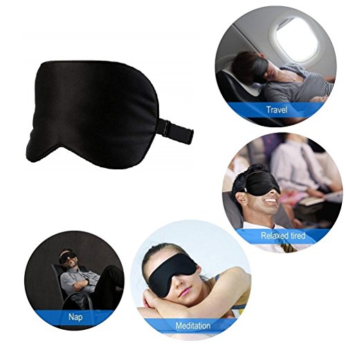 Antifaz para dormir, Seda natural 100% Anti-Luz Opaco Cómoda Agradable para la piel - Antifaces Máscara para Dormir con tapón de oído y ajustable correa