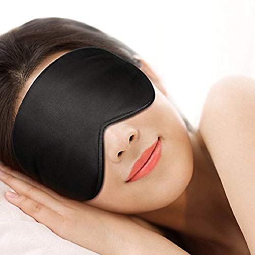 Antifaz para dormir, Seda natural 100% Anti-Luz Opaco Cómoda Agradable para la piel - Antifaces Máscara para Dormir con tapón de oído y ajustable correa