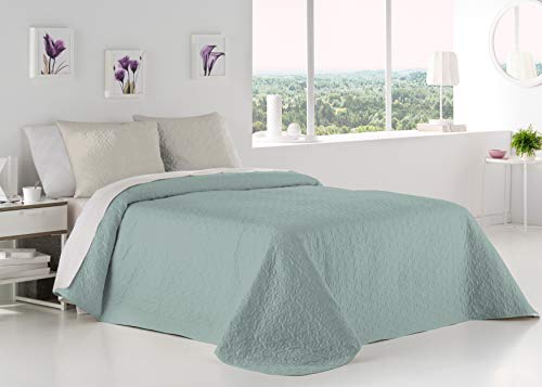 ANTILO TEXTIL Colcha BOUTI Reversible Palermo (BEIG/Agua, 250x270 (+2 Fundas cojín 50x70))