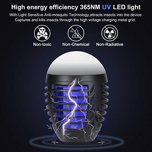 Antimosquitos, Mosquito Killer Lámpara USB, No Tóxico Potente Insecticida, Lámpara de Mosquito, Trampa de Insectos Voladores Que Emite Luz Lámpara Electrónica UV para Exteriores e Interiores