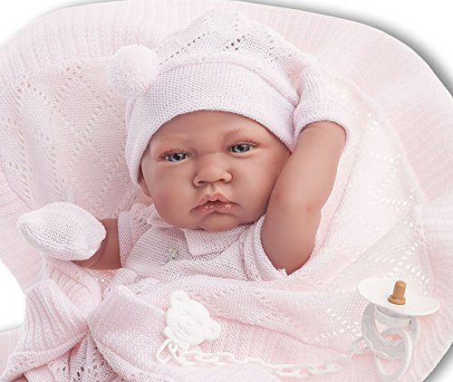 Antonio Juan Antonio Juan-5064 Muñeca recién Nacido con toquilla, Color Rosa (132-5064)