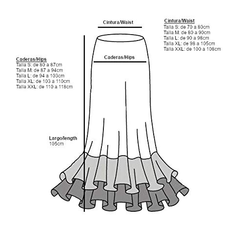 Anuka Falda de Mujer para Practicar Danza Flamenco o sevillanas (Salmón/Coral, S)