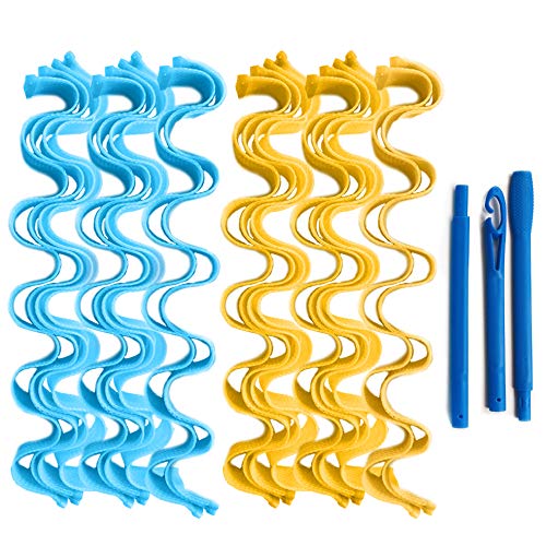 Anyasen Rizador de Pelo 20 Piezas Rizador Pelo sin Calor Rulos para el Pelo Rizador Pelo Rizadores de Pelo Rulos de Pelo Peinado de Rizos y 1 Ganchos, para el pelo largo, 45 cm