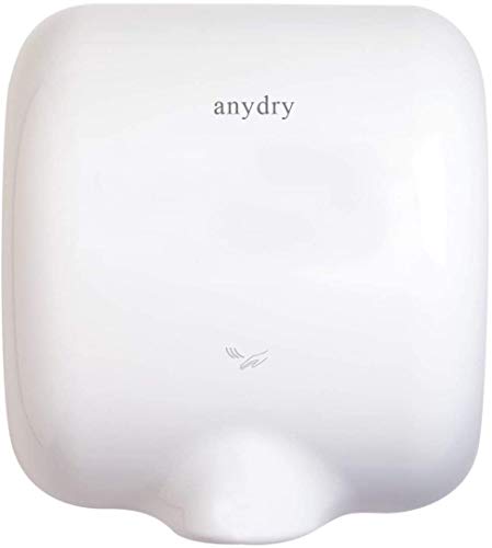 anydry AD2800 Secador de Manos automático de Alta Velocidad, Caja de Acero Inoxidable, secador de Manos eléctrico de Servicio Pesado, 1450W, 220V (Blanco)