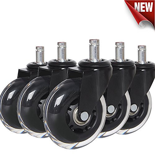 Anyke Ruedas para Sillas de Oficina 11X22mm Ruedas de Repuesto Caster Silencioso Rolling Rotación de 360 Grados 5Pcs