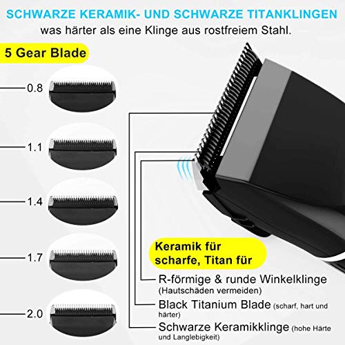 AOKEY Maquina Cortapelo sin Cuerda, Cortapelos Profesional con Pantalla LCD para Hombre y Mujer, Kit de Cortapelos para Mascota, Recargable