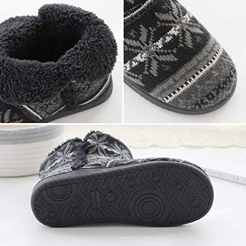AONEGOLD Zapatillas casa para Unisexo Antideslizante Pantufla Invierno Suaves Peluche Caliente(Negro,41-42 EU)
