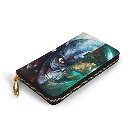 AOOEDM Assassin 's Creed Anime DIY Cartera de Cuero Genuino Cartera de Cuero de Moda de Dibujos Animados Titular de la Tarjeta Monedero Cartera con Cremallera