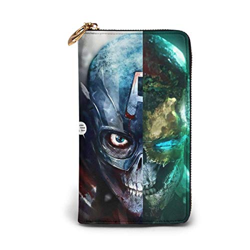 AOOEDM Assassin 's Creed Anime DIY Cartera de Cuero Genuino Cartera de Cuero de Moda de Dibujos Animados Titular de la Tarjeta Monedero Cartera con Cremallera