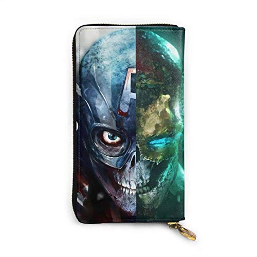 AOOEDM Assassin 's Creed Anime DIY Cartera de Cuero Genuino Cartera de Cuero de Moda de Dibujos Animados Titular de la Tarjeta Monedero Cartera con Cremallera