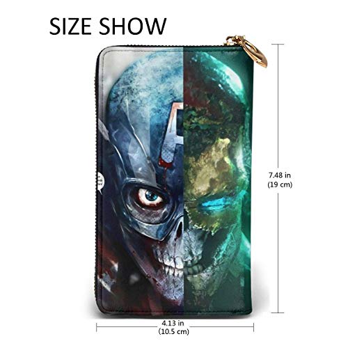 AOOEDM Assassin 's Creed Anime DIY Cartera de Cuero Genuino Cartera de Cuero de Moda de Dibujos Animados Titular de la Tarjeta Monedero Cartera con Cremallera