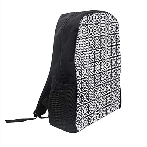 AOOEDM Mochila Escolar con Estilo geométrico, patrón de Jacquard con influencias de la Cultura Europea Medieval, Motivos Tradicionales Decorativos para niños, 11 'L x 5' W x 17 'H