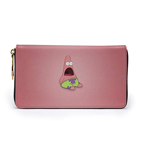 AOOEDM Pi Daxing 's Boca Abierta Billetera con Cremallera Alrededor de Billetera de Cuero Portatarjetas de Visita Bolsa de Almacenamiento, portatarjetas Organizador Embrague Bolsa de Gran Capacidad