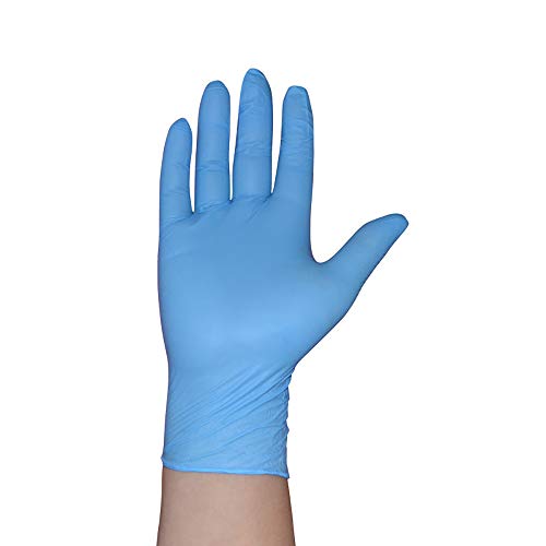 aoory 100Pcs Guantes Desechables Contaminante Aislado Guantes Impermeables en Caja Azul Talla M