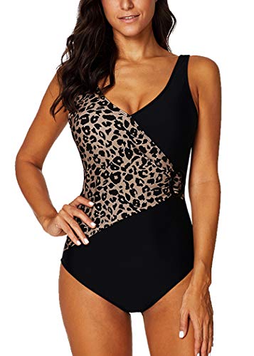 AOQUSSQOA Mujer Traje de Baño de Una Pieza Retro Monokinis Pin Up Halter Talla Grande Una Pieza Moda Sexy con Uno/Dos Tirantes (EU 50-52 (5XL), D)