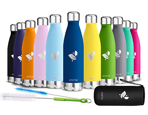 AORIN de Doble Pared con Aislamiento de Botella de Agua de Acero Inoxidable. Proceso de Recubrimiento en Polvo, no es fácil de desprenderse, Resistencia al Rayado, fácil de Limpiar.