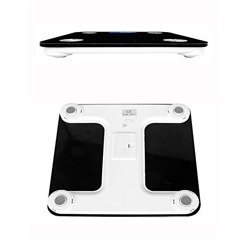AOUVIK Báscula Inteligente de Grasa Corporal-báscula de Peso Monitor analizador de composición Corporal, Grasa visceral, músculo, etc.APLICACIÓN Inteligente para Seguimiento de Fitness,Negro