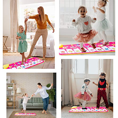 AOYMJRS Alfombrilla musical, Alfombra para Piano, Alfombrilla Infantil para Niños Juguetes con 9 Teclado,Tamaño (39 * 14 Pulgadas) Divertido Tapete de Baile para Niños Pequeños y Regalos para Niñas