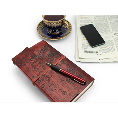 A.P. Donovan - Cuaderno con la cubierta de cuero - calendario de citas, organizador - libro en blanco, diario de viaje - Brown, A6