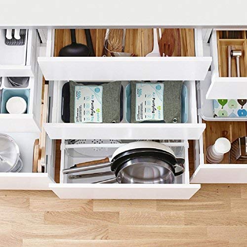 Apalus ® Bolsa de Carbón Activo De Bambú, Deshumidificador Y Purificador De Aire. Ambientador Natural Eficaz y Desodorante para Eliminar los Olores De Armario, Cocina, Zona de Mascotas, (200Gx2)