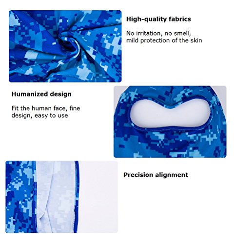 Apanphy® 3Pcs Máscara Pasamontañas Protector para Ciclismo Esqui Deporte,Balaclava Moto (Camuflaje Azul/Gris/Verde)