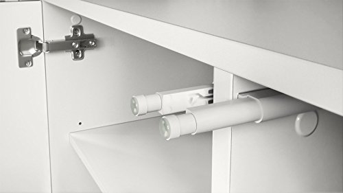 Aparador Cómoda Cuba, Cuerpo en Blanco Mate/frentes en Blanco Mate