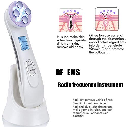 Aparato Facial Ultrasonido, Dispositivo de belleza para terapia de masaje facial, 6 en 1, dispositivo multifuncional de luminoterapia para antiarrugas, antiedad, acné y rejuvenecimiento