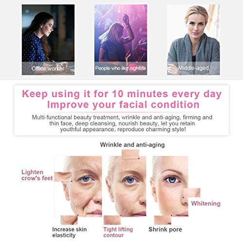 Aparato Facial Ultrasonido, Dispositivo de belleza para terapia de masaje facial, 6 en 1, dispositivo multifuncional de luminoterapia para antiarrugas, antiedad, acné y rejuvenecimiento