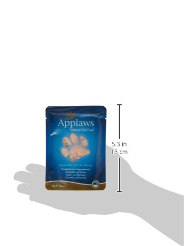 Applaws Bolsa de comida para gatos 70 g de atún con dorada paquete de 12