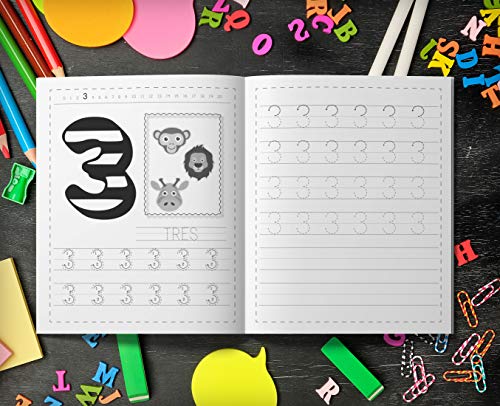 Aprender a escribir números: Aprender a escribir los numeros para niños - Libro infantiles para la escuela primaria - Juego educativo matemàticas - Cuentos infantiles