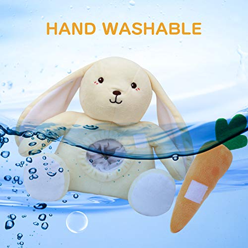 APUNOL Peluche Bebés Musical, Recargable Proyector Bebes Luces y Musica Juguete Conejo Regalos para Bebes Recien Nacidos con Chupete para Dormer, Sensor de llanto y 18 Canciones de Cuna