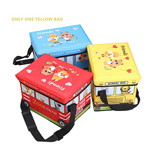 AquaBlue Banco Multifuncional Plegable al Aire Libre de los niños del Asiento portátil de Aislamiento otomana Juguete Caja de Almacenamiento Pecho 30 * 21 * 24 CM (Color : Yellow)