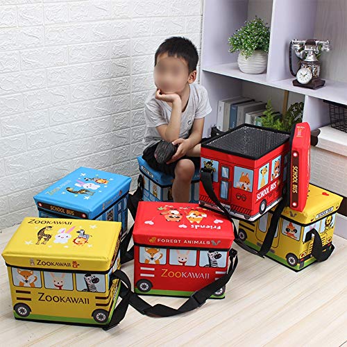 AquaBlue Banco Multifuncional Plegable al Aire Libre de los niños del Asiento portátil de Aislamiento otomana Juguete Caja de Almacenamiento Pecho 30 * 21 * 24 CM (Color : Yellow)