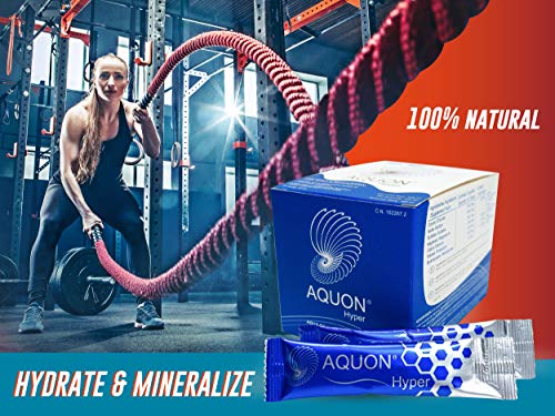 Aquon Hyper- 30 Sticks Bebibles de Plasma Marino - Electrolitos Naturales Para los Calambres y Fatiga Muscular
