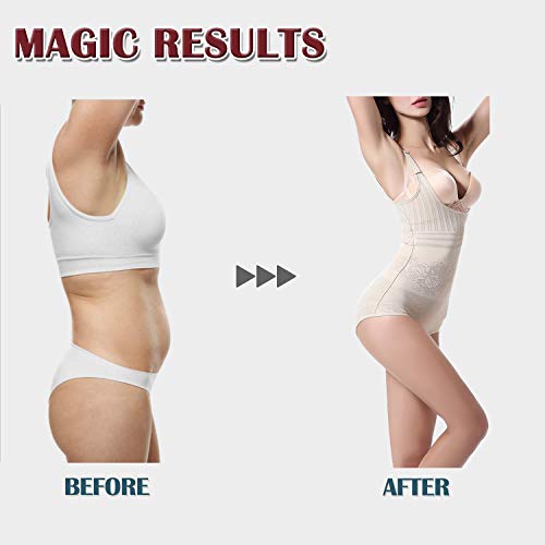 Aranmei Mujer Faja Reductora Abdomen Body Reductor Bodies Moldeadores, Las Mujeres Sin Costuras Cuerpo Entero Control （Beige, Small