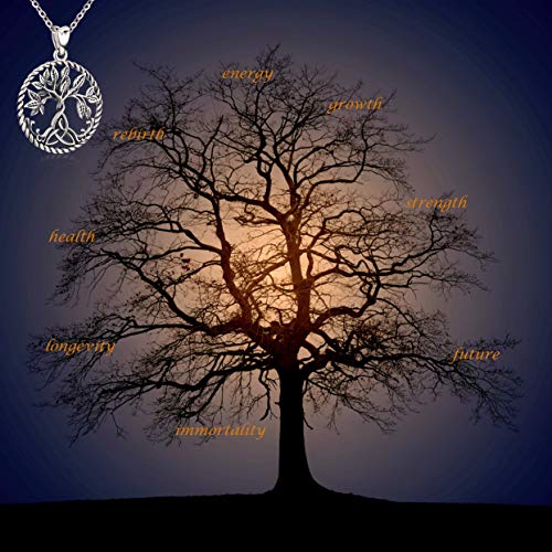 Árbol de la Vida Collar Mujer en Plata de Ley 925 Joyas Finas Regalos para Mamá, Novia con Caja Regalo
