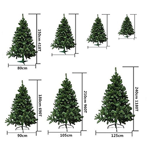 Árbol de Navidad Artificial de Pino Maxi-Relleno Abeto Artificial C/Soporte Metálico 150-240cm (Verde, 210cm 960Tips)