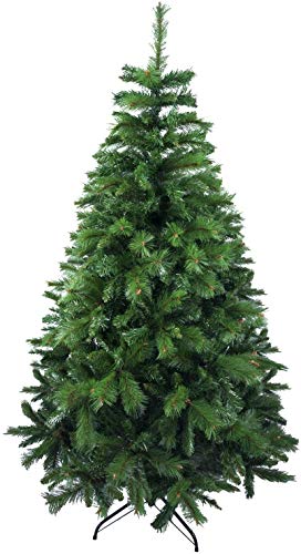 Árbol de Navidad Artificial de Pino Maxi-Relleno Abeto Artificial C/Soporte Metálico 150-240cm (Verde, 210cm 960Tips)