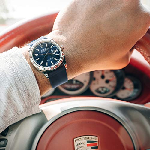 Archer Watch Straps | Repuesto de Correa Reloj de Silicona para Hombre y Mujer, Caucho Fácil de Abrochar para Relojes y Smartwatch | Azul Noche, 20mm