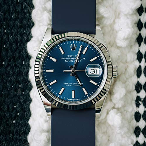 Archer Watch Straps | Repuesto de Correa Reloj de Silicona para Hombre y Mujer, Caucho Fácil de Abrochar para Relojes y Smartwatch | Azul Noche, 22mm