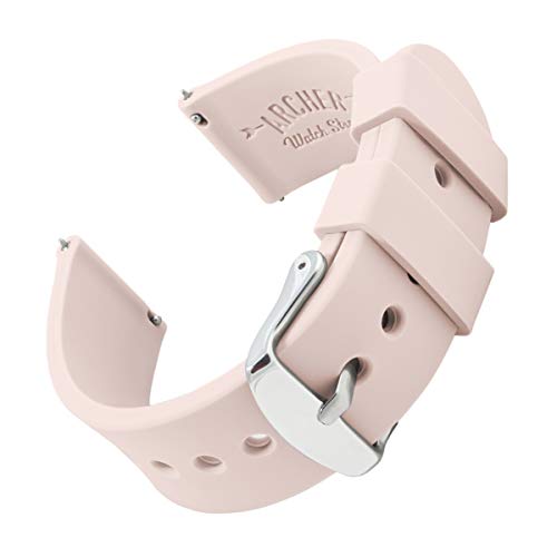 Archer Watch Straps | Repuesto de Correa Reloj de Silicona para Hombre y Mujer, Caucho Fácil de Abrochar para Relojes y Smartwatch | Rosa Palo, 22mm