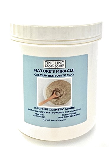 ARCILLA DE CALCIO BENTONITA - 454g - de Fine Line Apothecary - GRADO COSMÉTICO - Combate el acné, los puntos negros | Reduce granos, imperfecciones y poros | Superfino <100 micrón, alta pureza, PH6