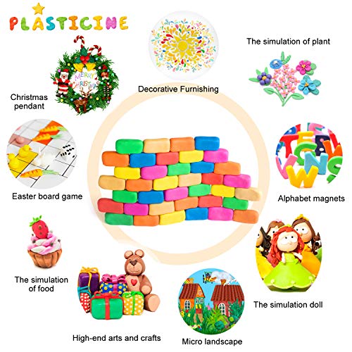 Arcilla Plastilina, innislink Arcilla de Polimérica Niños Arcilla de Modelado Niños Ultra Ligero No Tóxica DIY arcilla mágica Arcilla Seca al Aire para Niños Mejores Regalos para Niños-24 Colores