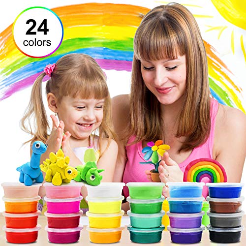 Arcilla Plastilina, innislink Arcilla de Polimérica Niños Arcilla de Modelado Niños Ultra Ligero No Tóxica DIY arcilla mágica Arcilla Seca al Aire para Niños Mejores Regalos para Niños-24 Colores