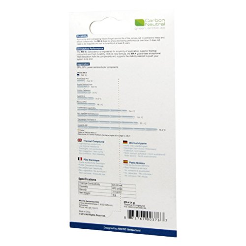 Arctic MX-4 – Compuesto térmico de micropartículas de carbono, pasta térmica para cualquier ventilador de CPU - 4 gramos