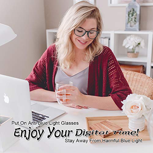 Ardermu Gafas Anti Luz Azul - Gafas de Computadora - Sin Aumento Lentes Antideslumbrantes Anti Ultravioleta - Gafas Anti Fatiga Ocular - Equipo Esencial Para Juegos Unisex y Elegante